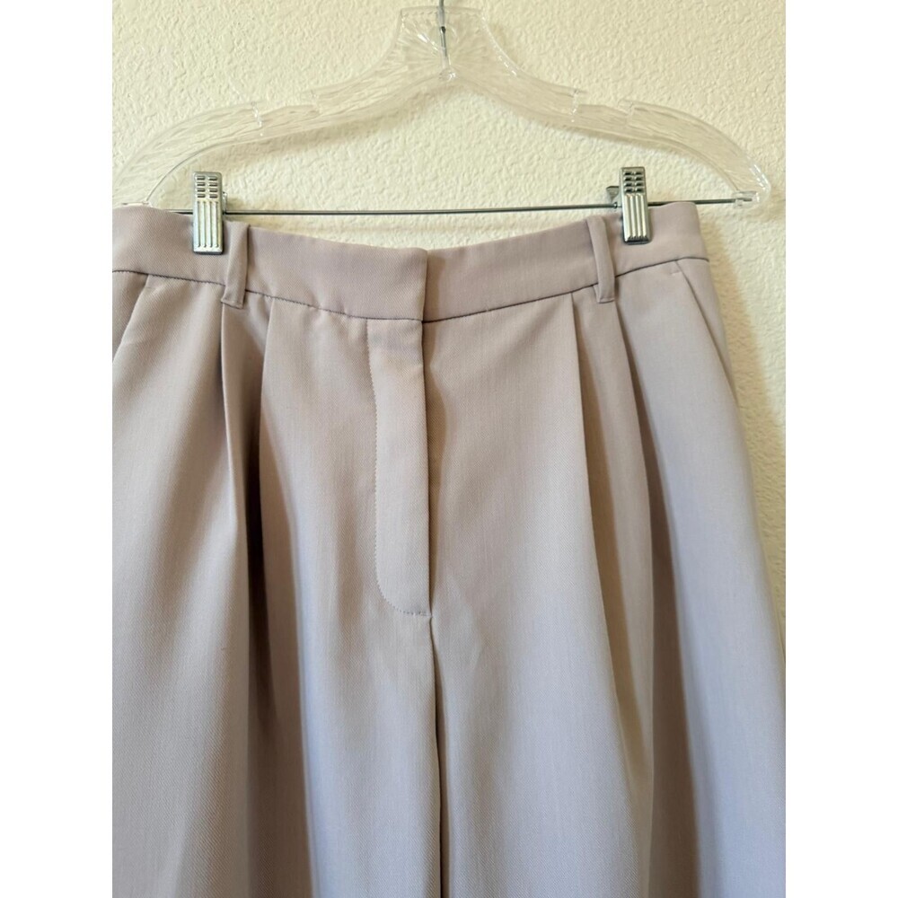 Abercrombie & Fitch Pleated Wide-Leg Dress Pants Beige Womens 31X12 Office - Picture 4 of 16